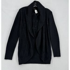 Eileen Fisher Womens Charcoal Gray Knit Cocoon Cardigan Sweater Sz S